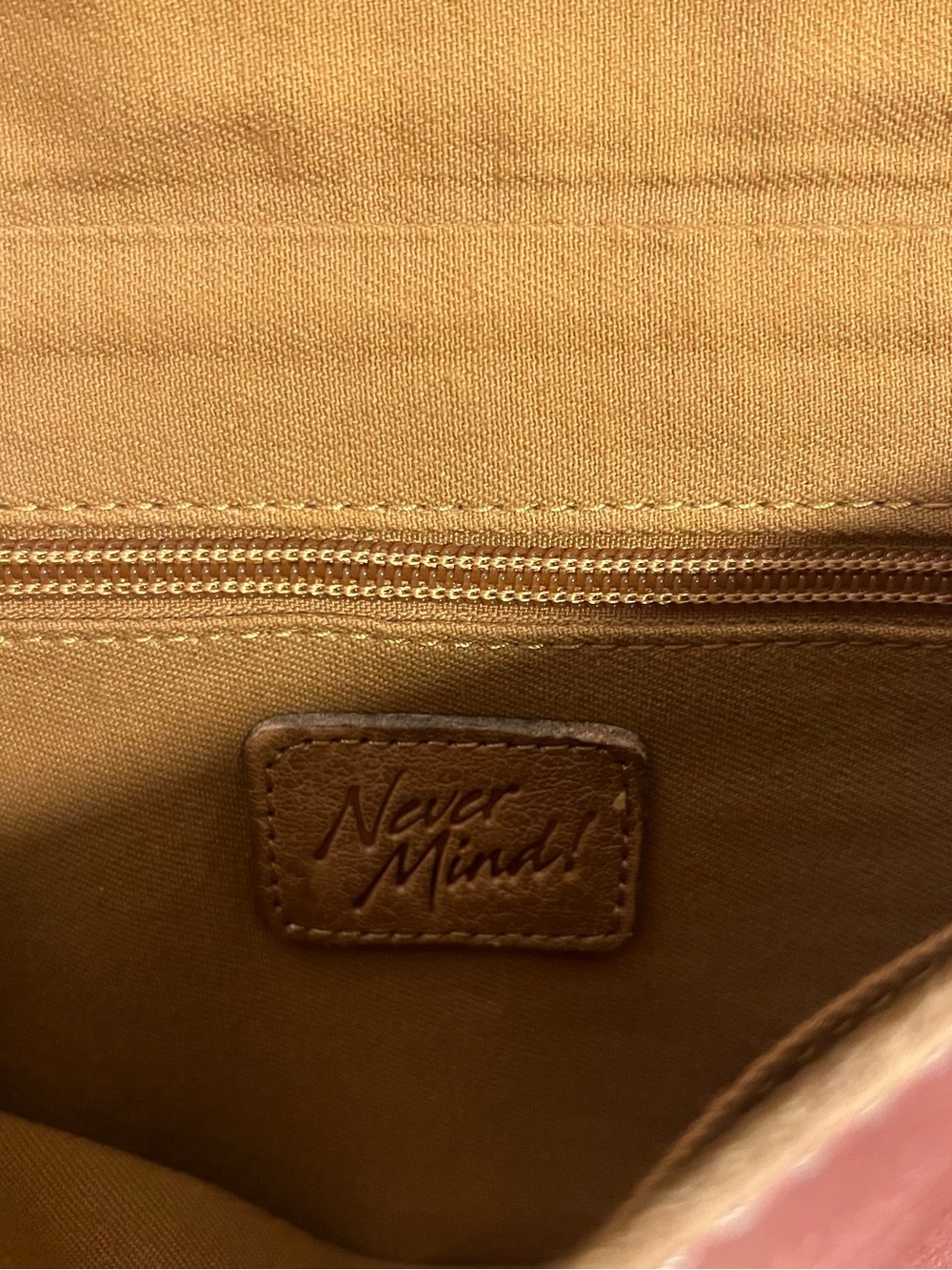 Never Mind! Stud-Trim Leather Crossbody Bag Rusty Brown Rodeo Cowgirl Western - Picture 3 of 11